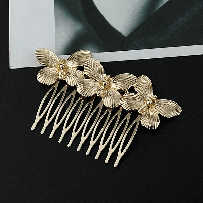 Butterfly Alloy Hair Combs PW-WGF37AD-01-1