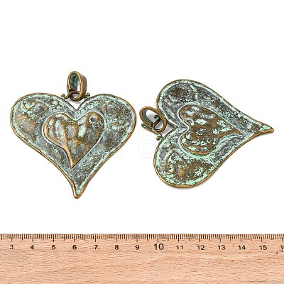 Heart Tibetan Style Alloy Big Pendants TIBEP-R342-10-RS-1