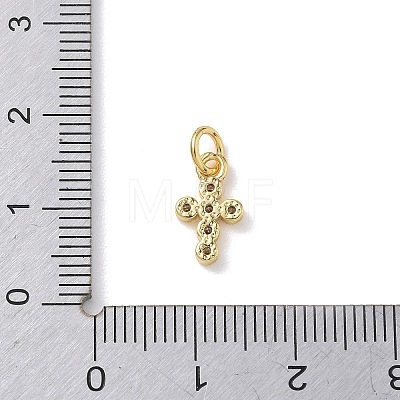Brass Micro Pave Cubic Zirconia Charms KK-L268-015G-B01-1
