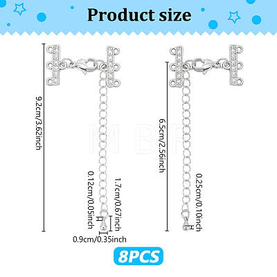 Brass Micro Pave Clear Cubic Zirconia Rectangle Chandelier Component Links FIND-UN00030-1