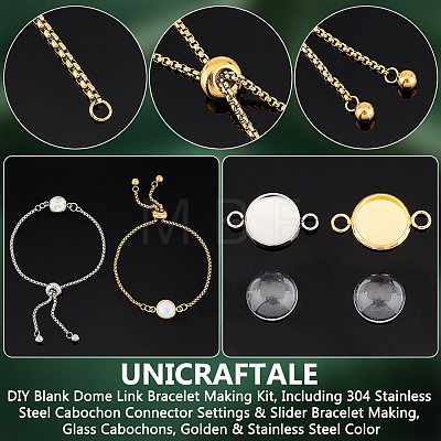 Unicraftale DIY Blank Dome Link Bracelet Making Kit DIY-UN0005-27-1