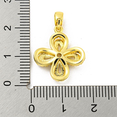 Brass Micro Pave Clear Cubic Zirconia Pendants KK-P263-06B-G-1