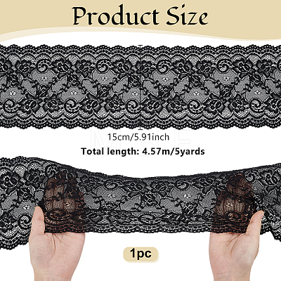 1 Roll 10% Spandex & 90% Nylon Lace Ribbon OCOR-OC0001-96B-1