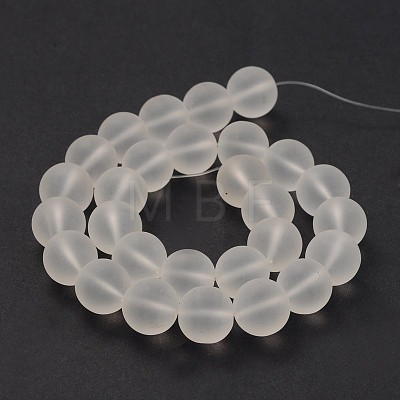 Frosted Glass Round Bead Strands GLAA-J079-01-12mm-1