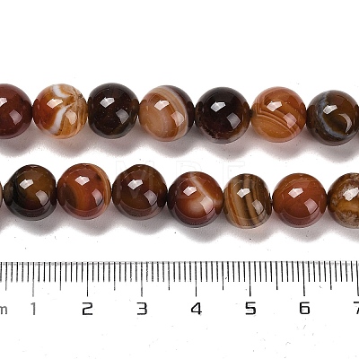 Natural Striped Agate/Banded Agate Beads Strands G-B079-A05-03C-1