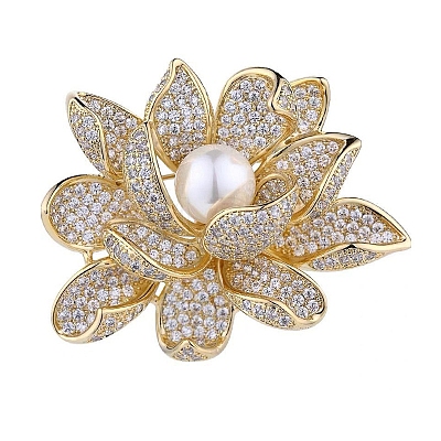 Flower Alloy Crystal Rhinestone Brooch PW-WG24C40-01-1