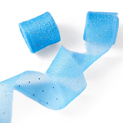 2Rolls Polyester Hot-fix Rhinestone Raw Edges Ribbon OCOR-TA0003-95K-1