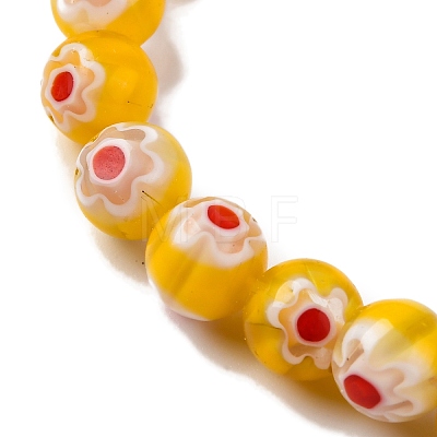 Handmade Millefiori Lampwork Beads Strands LAMP-G164-05E-1