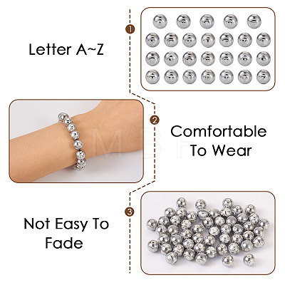 52Pcs 26 Style Electroplate Glass Alphabet Beads FIND-TA0001-99B-1