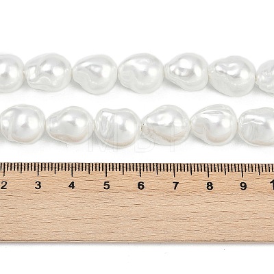 Electroplate Porcelain Imitation Pearl Beads Strands BSHE-Z009-03B-1