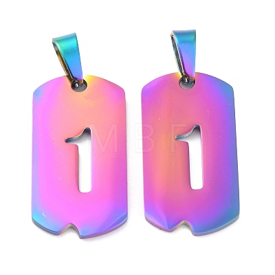 Ion Plating(IP) 304 Stainless Steel Pendants STAS-O127-A01-1