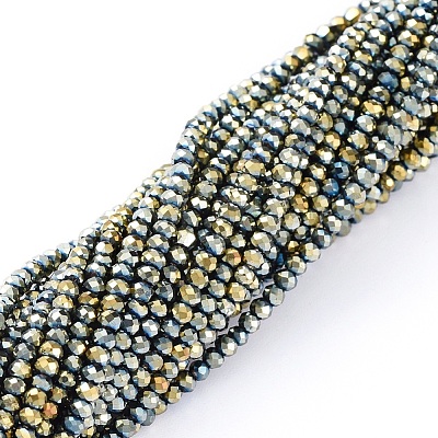 Electroplate Glass Beads Strands X-EGLA-F149-FP-09-1