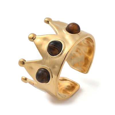 Natural Tiger Eye Finger Rings STAS-Z112-09G-03-1