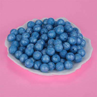 Round Silicone Focal Beads SI-JX0046A-66-1