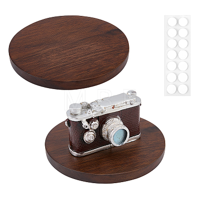 1Pc Flat Round Wood Display Pedestals AJEW-WH0485-37B-1