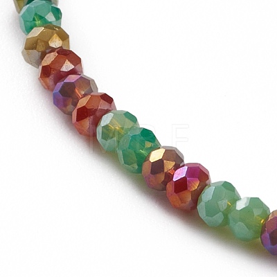 Faceted Rondelle Glass Beads Stretch Bracelets BJEW-JB05793-1