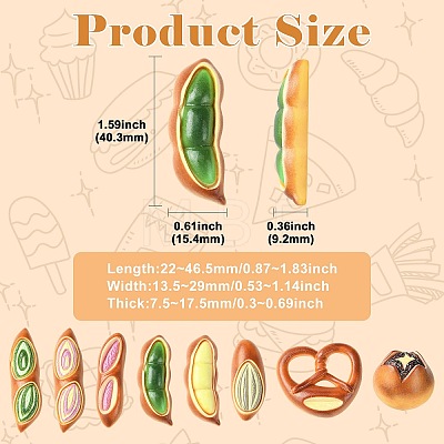 40Pcs Resin Cabochons RESI-CJZ0001-08-1