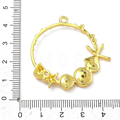 Ocean Theme Alloy Open Back Bezel Pendants PALLOY-F321-03G-G-1