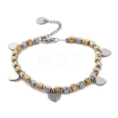 Punk Style 304 Stainless Steel Column Link Charm Bracelets for Women BJEW-C089-14GP-1