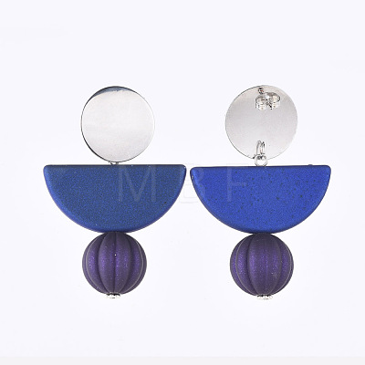 Rubberized Style Acrylic Dangle Earrings EJEW-JE03629-03-1