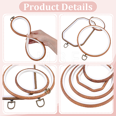 9Pcs 9 Styles Plastic Embroidery Hoops DIY-WR0005-39-1