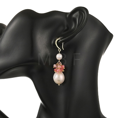 Natural Malaysia Jade & Natural Baroque Pearl Keshi Pearl Dangle Earrings EJEW-JE07410-1