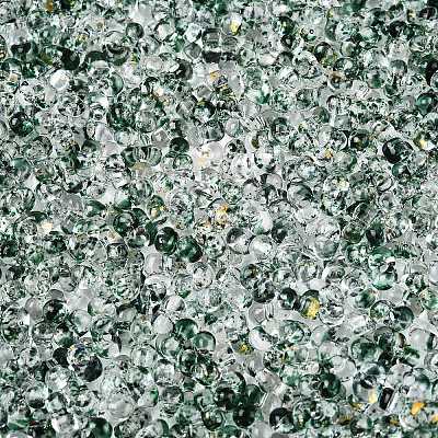 Spray Painted with Glitter Powder Glass Seed Beads SEED-T007-09C-1