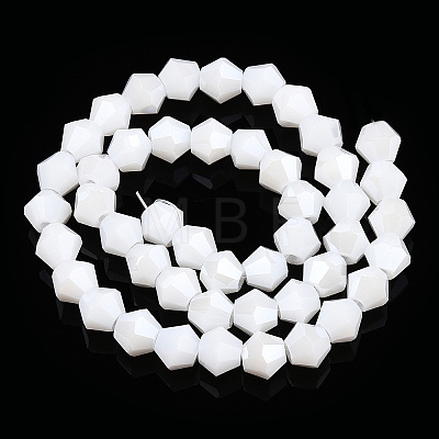 Opaque Solid Color Electroplate Glass Beads Strands EGLA-A039-P6mm-A15-1