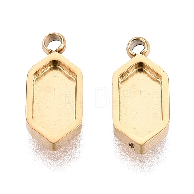 304 Stainless Steel Pendant Cabochon Component STAS-Q113-24A-G-1