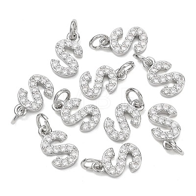 SHEGRACE Brass Micro Pave Clear Cubic Zirconia Pendants XGRQ29910-394P-S-1