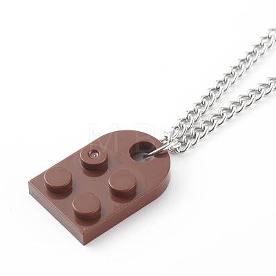 Resin Building Blocks Pendant Necklaces Sets NJEW-JN03442-07-1