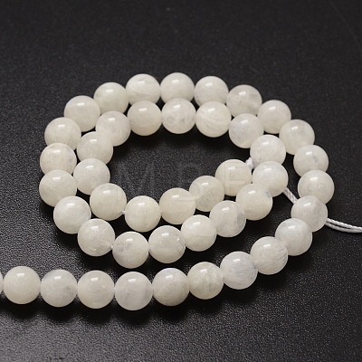 Natural White Moonstone Round Beads Strands X-G-E329-5-6mm-49-1