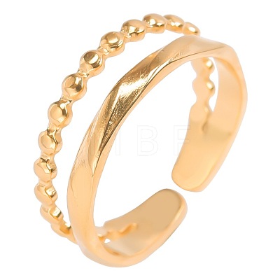 Titanium Steel Open Cuff Ring for Women Men VB8362-2-1