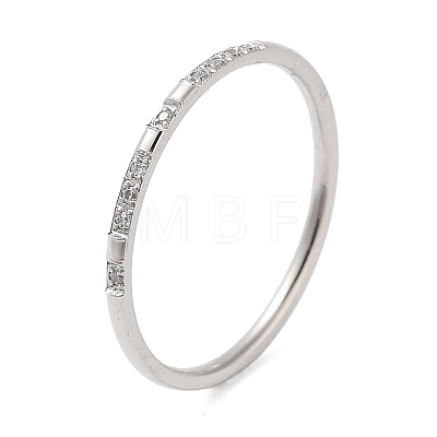 304 Stainless Steel Micro Pave Clear Cubic Zirconia Finger Rings RJEW-B068-01C-P-1