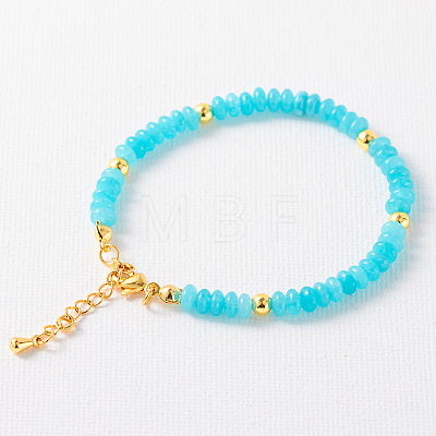 Simple Design Natural Amazonite Beaded Bracelets for Women JH7309-18-1