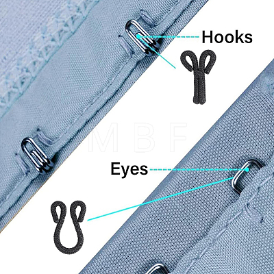 8Bags 2 Colors Brass Garment Hook and Eye KK-CY0001-19-1