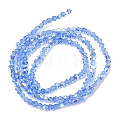 AB Color Plated Transparent Glass Beads Strands GLAA-G127-01E-1