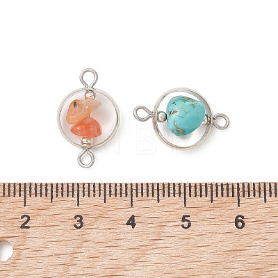 7Pcs 7 Styles Chakra Natural & Synthetic Mixed Gemstone Chip Beaded Links PALLOY-TA00407-02-1
