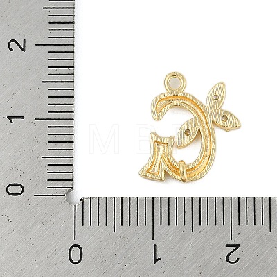 Brass Crystal Rhinestone Letter Links Connector Charms KK-S395-06G-G-1