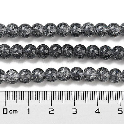 Spray Painted Crackle Glass Beads Strands DGLA-C002-6mm-02-1