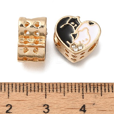 Rack Plating Alloy Enamel European Beads PALLOY-A009-21G-1