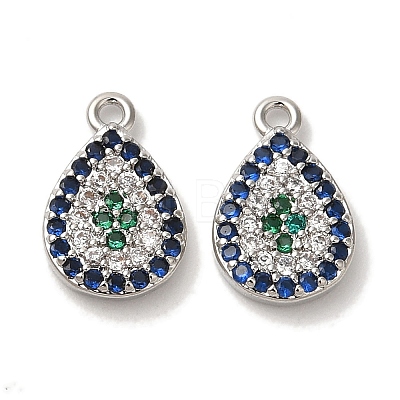 Brass Micro Pave Cubic Zirconia Pendants KK-S391-06P-1