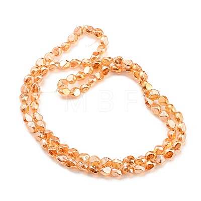 Pearl Luster Plated Electroplate Transparent Glass Beads Strands EGLA-G037-04A-PL03-1