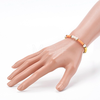 Polymer Clay Heishi Beaded Stretch Bracelets BJEW-JB06145-05-1