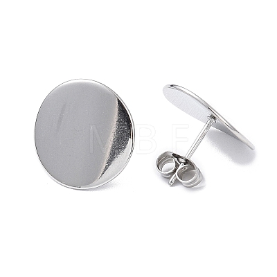 Non-Tarnish 304 Stainless Steel Flat Round Stud Earrings for Women EJEW-I285-12P-1