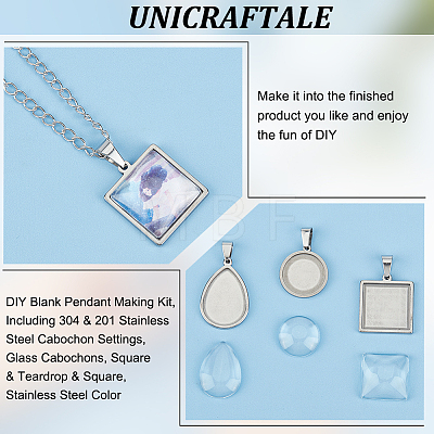 Unicraftale DIY Blank Pendant Making Kit DIY-UN0005-41-1