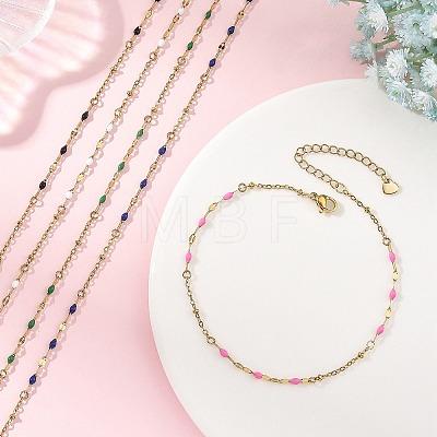 304 Stainless Steel Link Chains Anklets AJEW-AN00841-1
