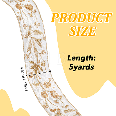 5Yards Polyester Lace Ribbon OCOR-ME0001-89B-1