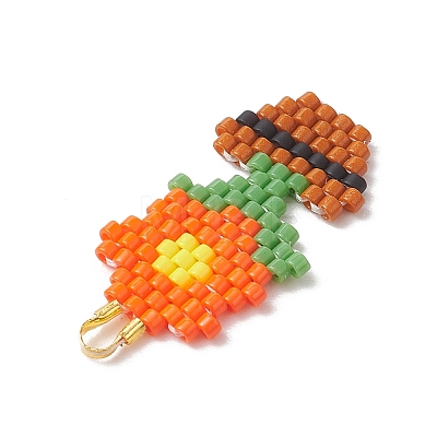 MIYUKI Glass Seed Beaded Pendants PALLOY-MZ01259-02-1