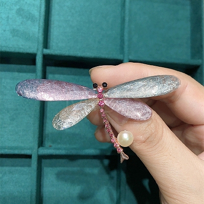 Dragonfly Alloy Rhinestone Brooches PW-WGB100C-01-1